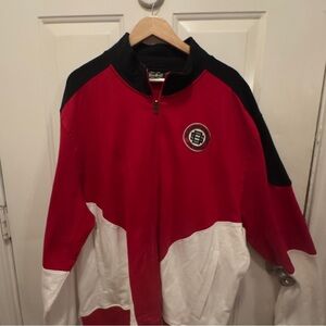 Snoop Dog Red and White Zip-Up Sweater